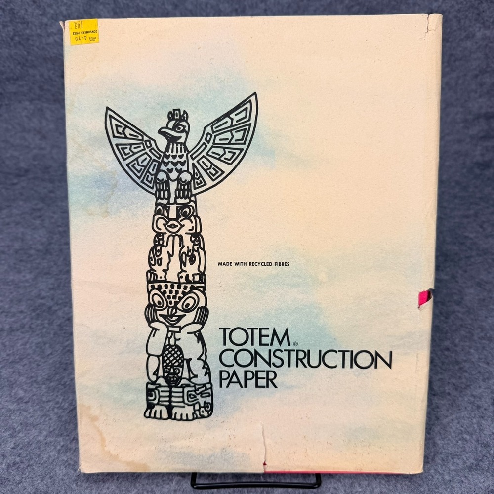 Vintage Totem Construction Paper Red 9x12 Craft Paper Lot 23 Sheets Recycled